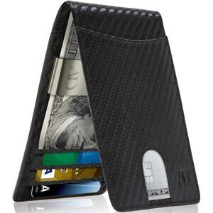 Real Leather Wallets For Men - Money Clip Bifold Wallet RFID Front Pocket Thin
